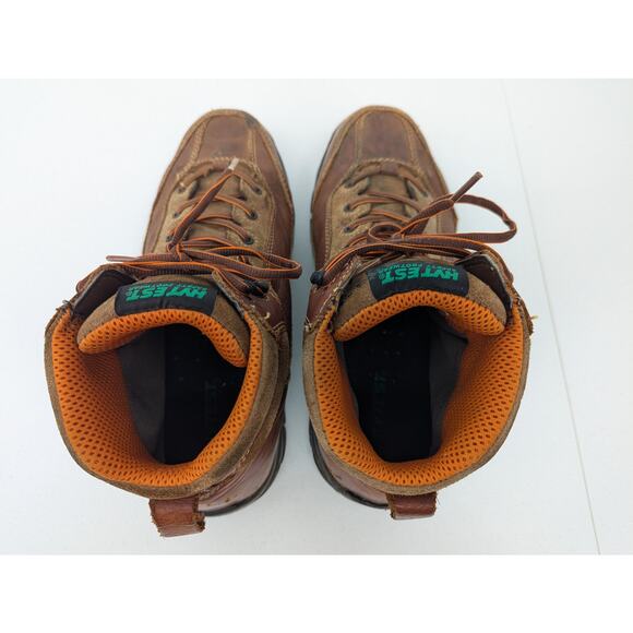 HYTEST Boots K12251 Brown Leather Safety Steel Toe Waterproof Boots Mens 13 - Picture 8 of 9